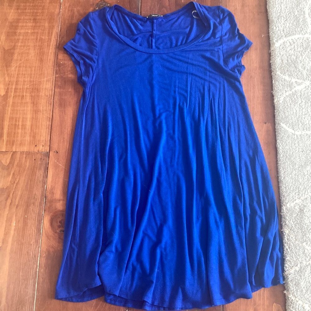 Bright blue tshirt dress